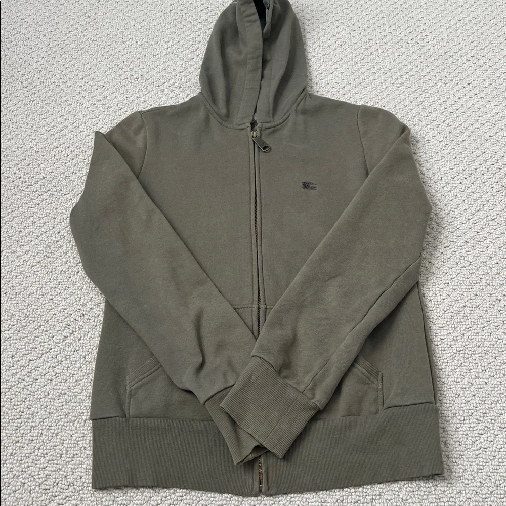 Burberry Green Zip-Up Hoodie - Picture 1 of 7